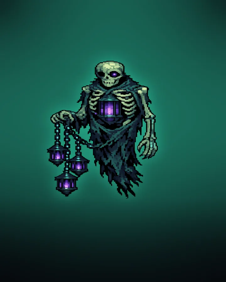 The Bone Lantern — a bone-wrought lantern glowing with wisp light